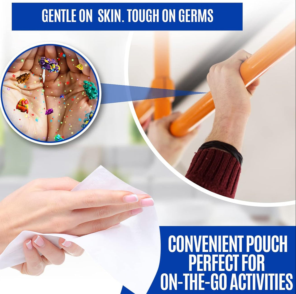 PentaCleanse Advanced Sanitizing 75% Alcohol Hand Wipes: 60 Wipes Per Pack | 4 Pack (240 Wipes Total)